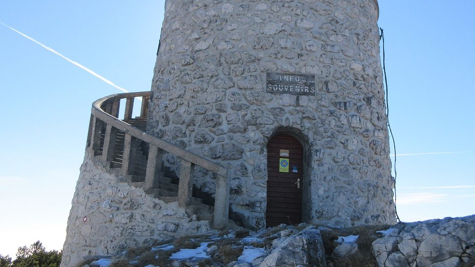 Vojak lookout tower on Učka mountain summit, Istria Croatia travel guide